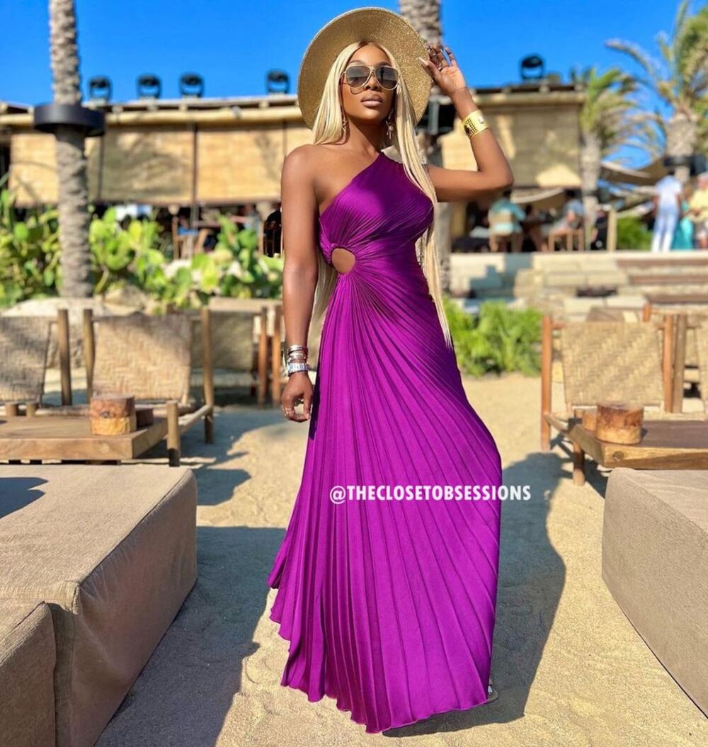 MANGO Purple Pleated Midi Dress NWT One Shoulder Cut Out Wedding Guest 6 8 10